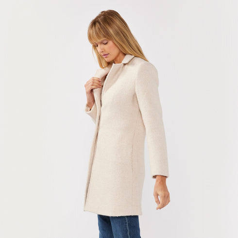 Women's Chevron Notched Lapel Coat